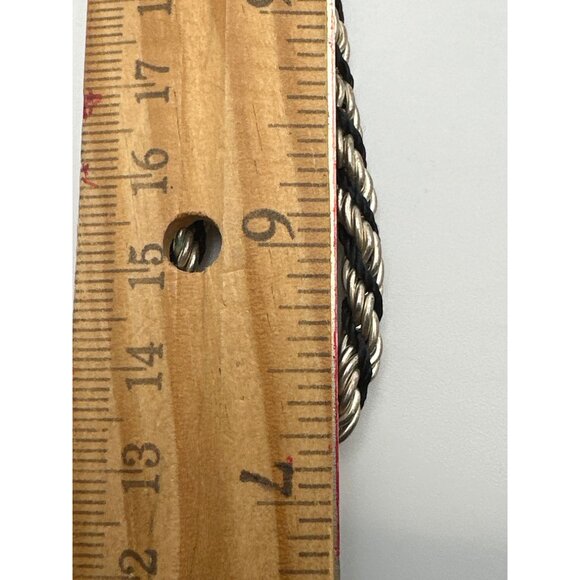 Vintage Silver & Black Twisted Rope Chain Necklace KR Logo - Picture 6 of 7